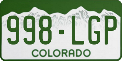CO license plate 998LGP