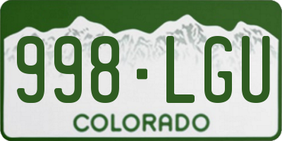 CO license plate 998LGU
