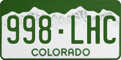 CO license plate 998LHC