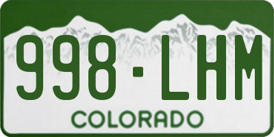 CO license plate 998LHM
