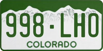 CO license plate 998LHO