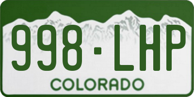 CO license plate 998LHP