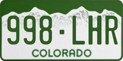 CO license plate 998LHR