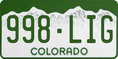 CO license plate 998LIG