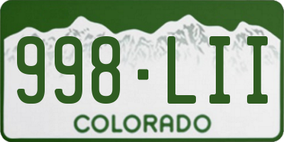 CO license plate 998LII