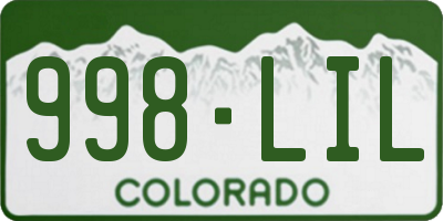 CO license plate 998LIL