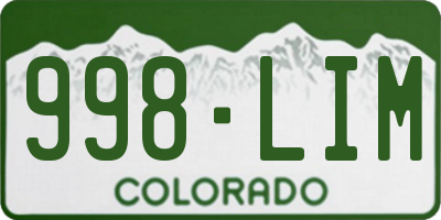 CO license plate 998LIM