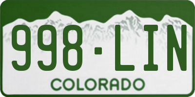 CO license plate 998LIN