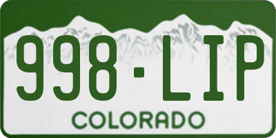 CO license plate 998LIP