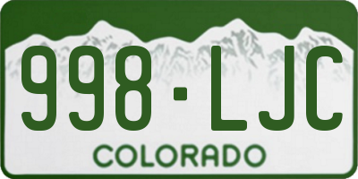 CO license plate 998LJC