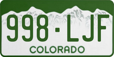CO license plate 998LJF