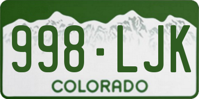 CO license plate 998LJK