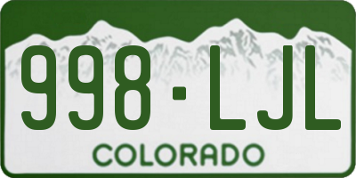 CO license plate 998LJL