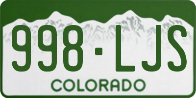 CO license plate 998LJS