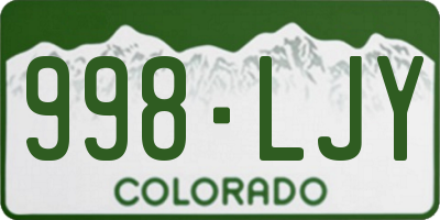 CO license plate 998LJY