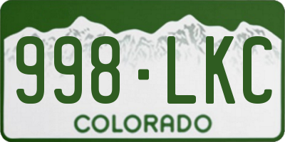 CO license plate 998LKC