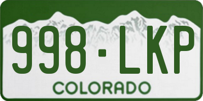 CO license plate 998LKP