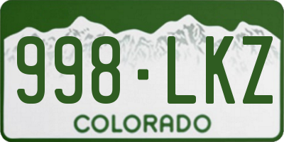 CO license plate 998LKZ