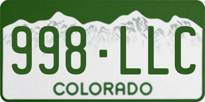 CO license plate 998LLC