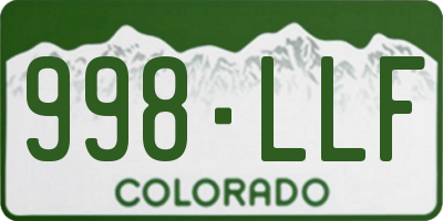 CO license plate 998LLF