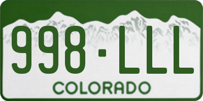 CO license plate 998LLL