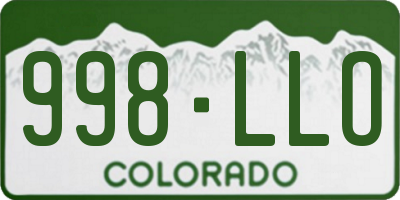 CO license plate 998LLO