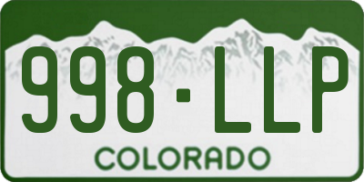 CO license plate 998LLP