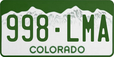 CO license plate 998LMA