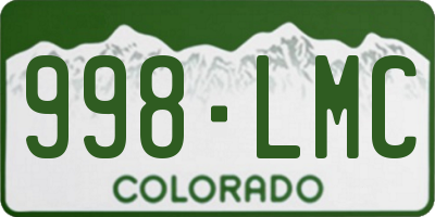 CO license plate 998LMC