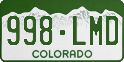 CO license plate 998LMD