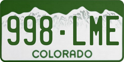CO license plate 998LME