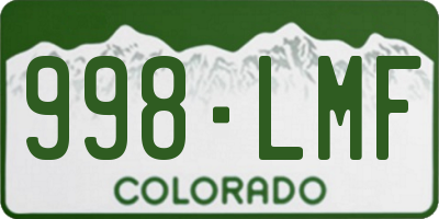 CO license plate 998LMF