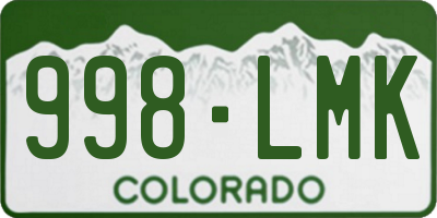 CO license plate 998LMK