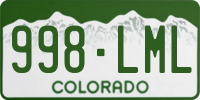 CO license plate 998LML