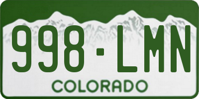 CO license plate 998LMN