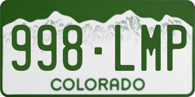 CO license plate 998LMP