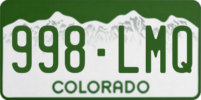 CO license plate 998LMQ
