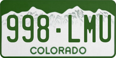 CO license plate 998LMU