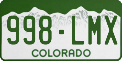 CO license plate 998LMX