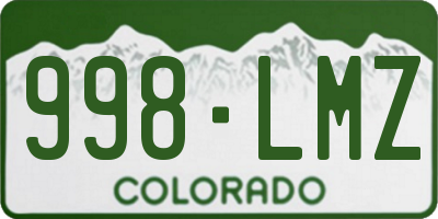 CO license plate 998LMZ