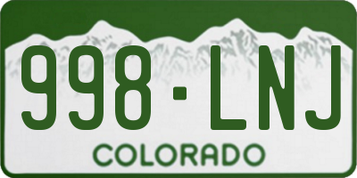 CO license plate 998LNJ