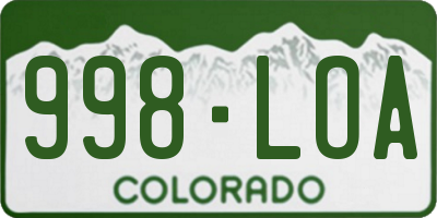 CO license plate 998LOA