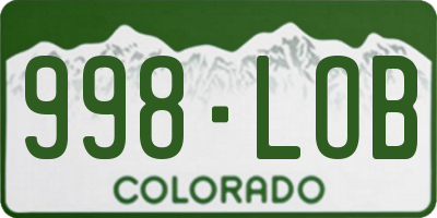 CO license plate 998LOB