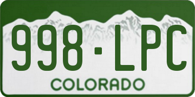 CO license plate 998LPC
