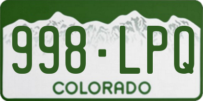 CO license plate 998LPQ