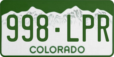 CO license plate 998LPR