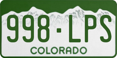 CO license plate 998LPS