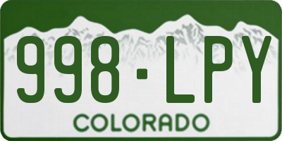 CO license plate 998LPY