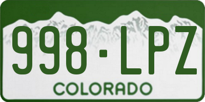 CO license plate 998LPZ