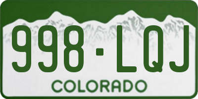 CO license plate 998LQJ